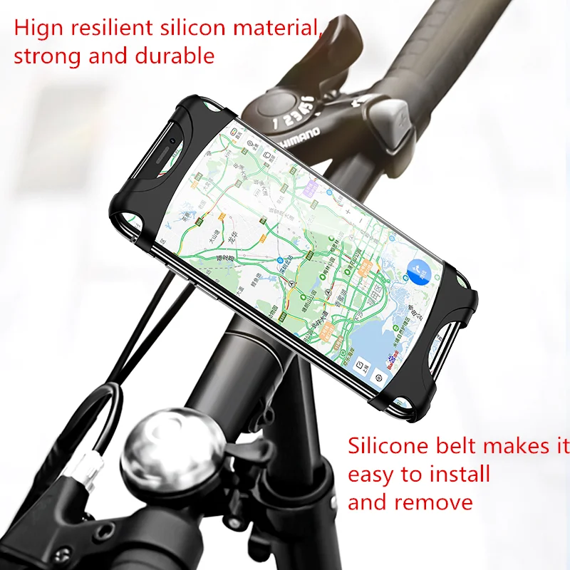 
2021 Hot USAMS US-ZJ053 Silicone Aluminum Alloy Bicycle Mountain Motorcycle Handlebar Smart Mount Stand Bike Phone Holder 