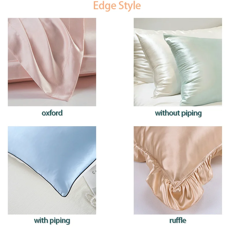 Custom embroidery logo 22 Momme 100% Mulberry Silk Pillowcase with box OEKO tex wholesale Pure Natural silk pillow case