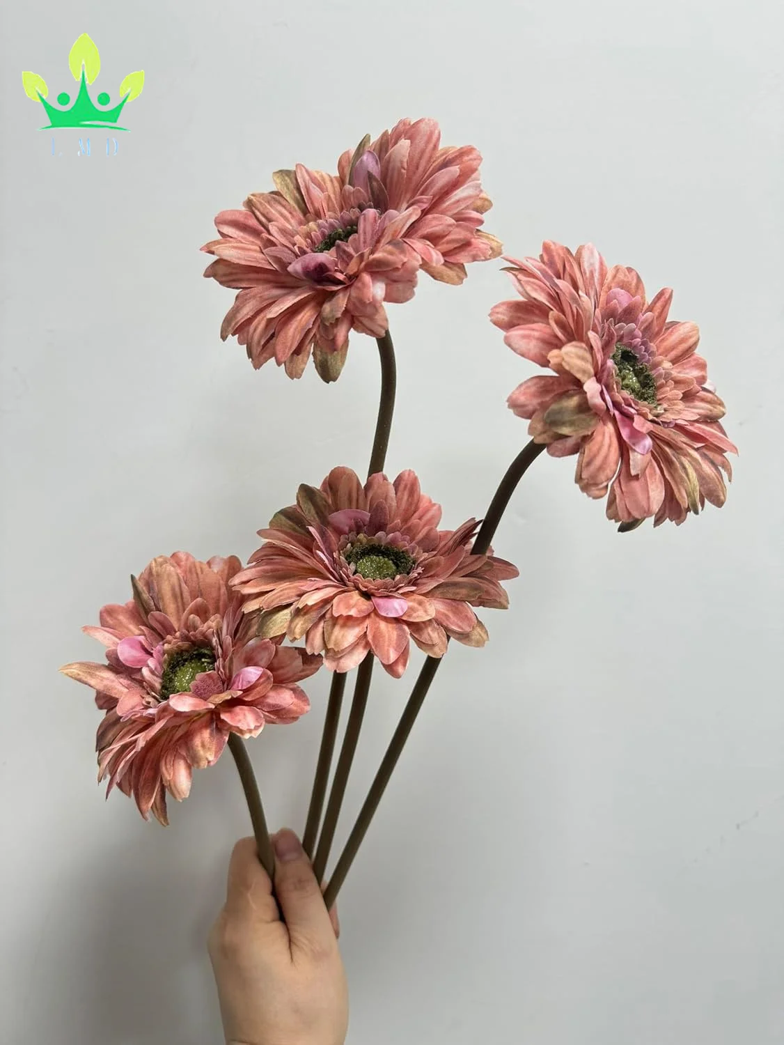 Artificial Flower Daisies Gerbera Bouquet Silk Petal Forever Plant for Wedding Bridal Bouquet Centerpiece Bridal Shower Birthday