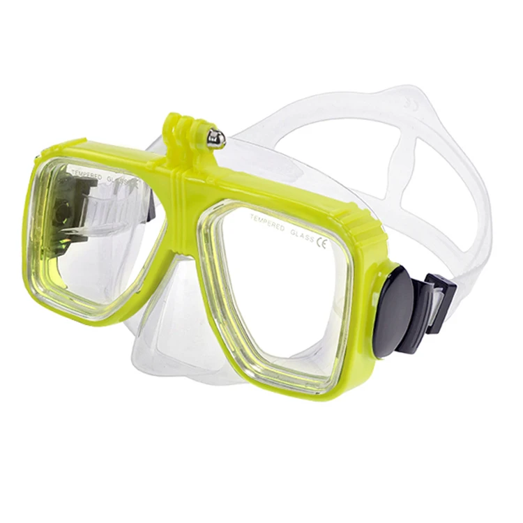 Adult Custom Logo Diving Mask Go pro Camera Bracket Scuba Anti Fog Goggles and Snorkeling Mask