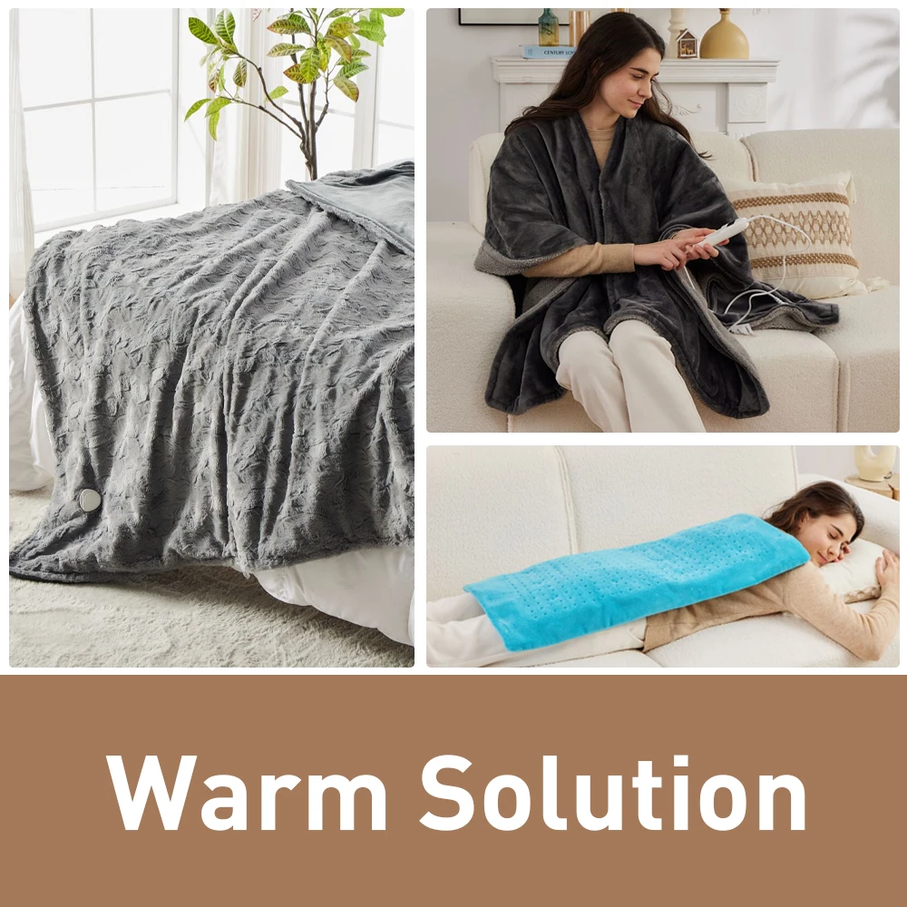 5 days delivery 180*130cm Double flannel grey 220v electric heated blanket