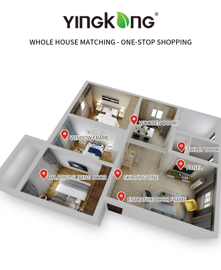 Jiuyiixng Aluminum  Wooden Cabinet Bedroom Furniture Multiple Sizes Customizable Mirror Glass Wardrobe Door