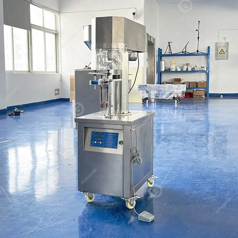 Vacuum Jar Cap Glass Bottle Caning Automatic Manual Non-rotating Coke Chili Can Sealer Machine for Food