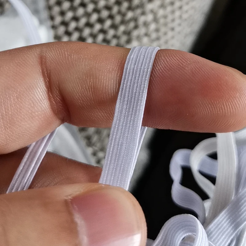 factory sale flat 1/4 inch 6mm elastic rubber bands white black knitted elastic band for sewing