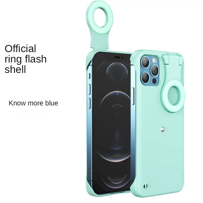 Fashion Phone Photo Led Selfie ring fill light Cover Ring Light Phone Case For iPhone 11 12 pro max Huawei Mate 40 30 Pro