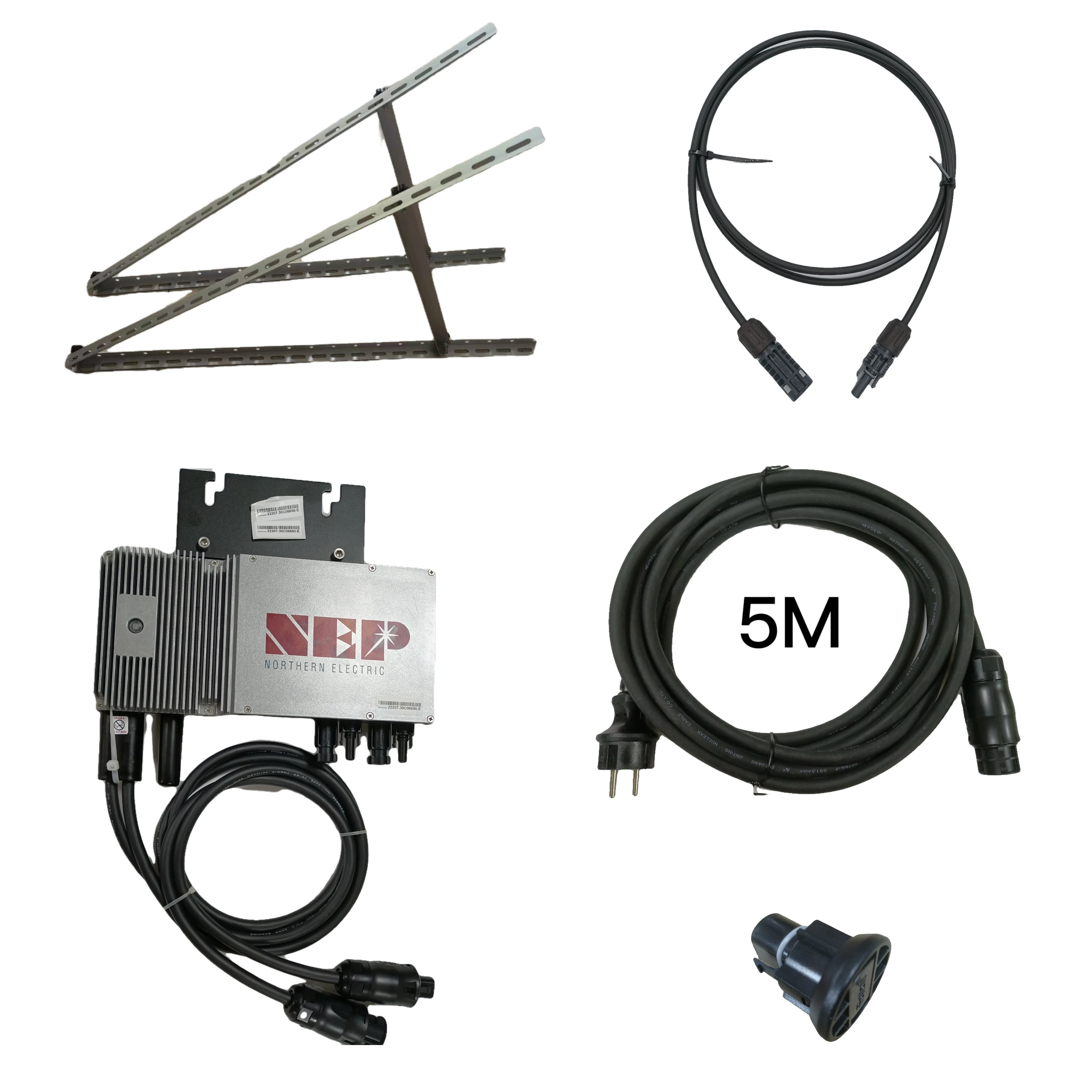 Mounting System 4mm2 Solar DC Cable Betteri BC01Female to Schuko EndCap Balkonkraftwerk NEP 600 Micro Inverter