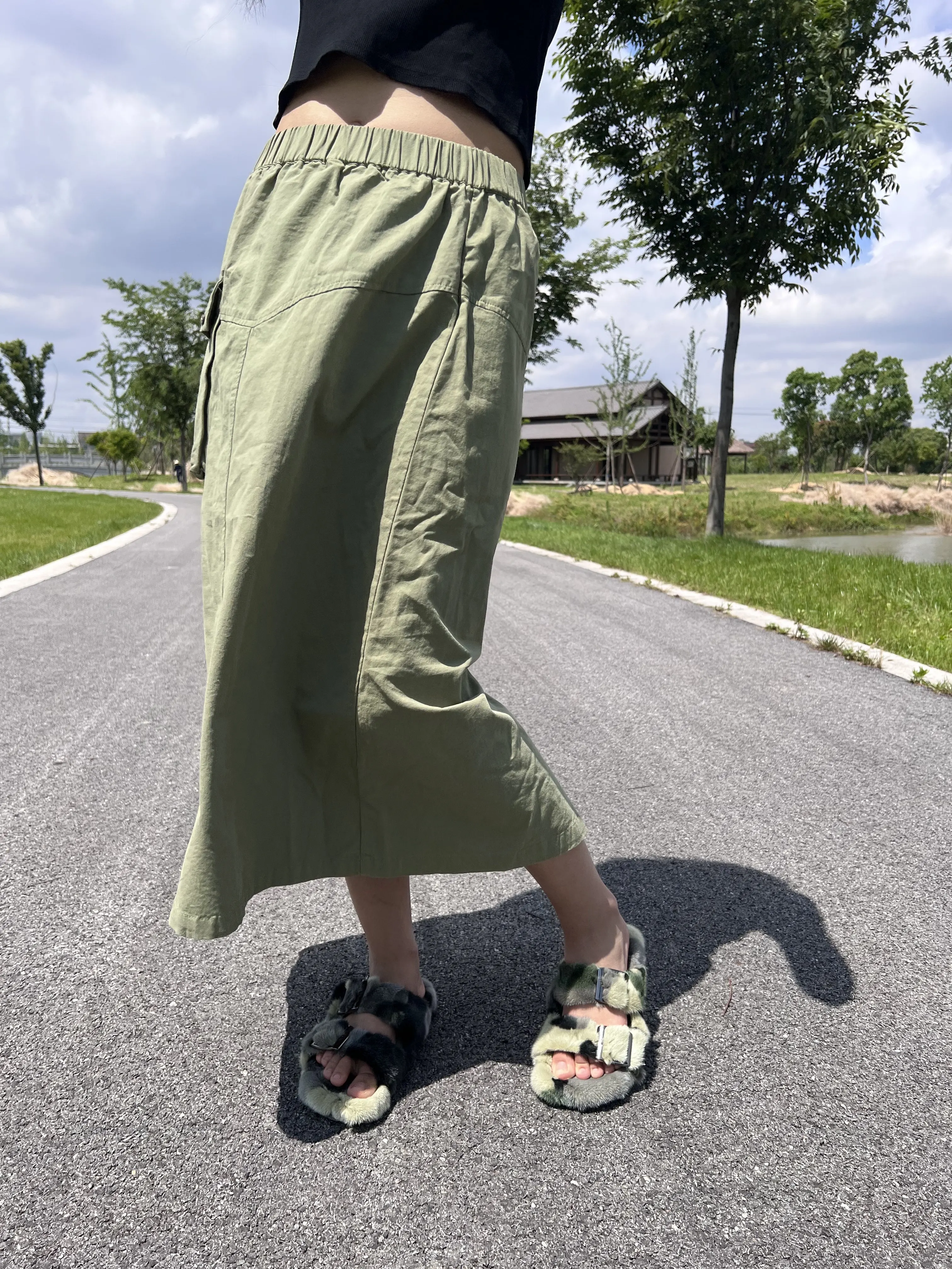 Fashion Full Mink Skin Fur Slippers For Women