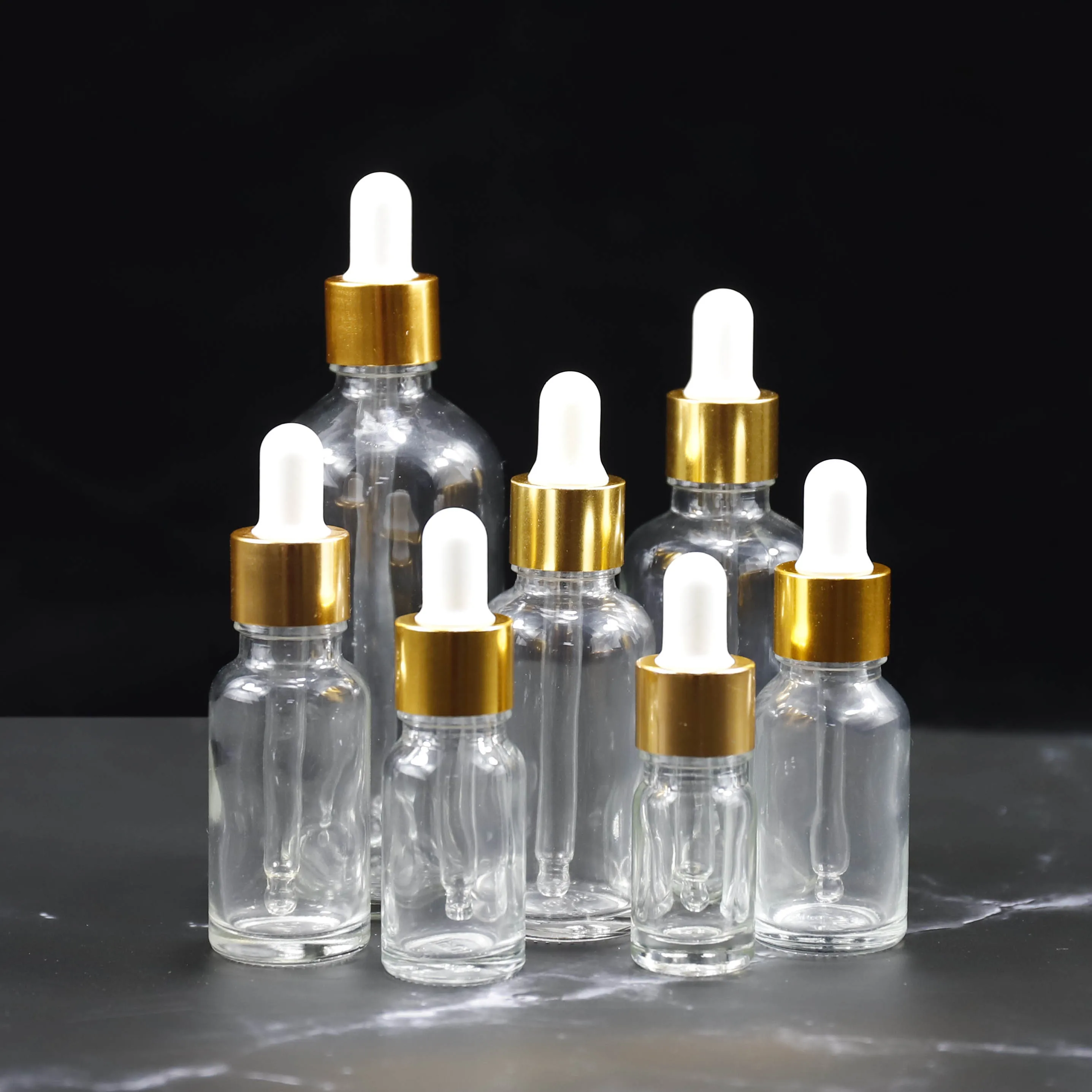 Hot Sales 10ml 20ml 30ml Clear Glass Essential Oil Bottle with Euro Dropper Cap