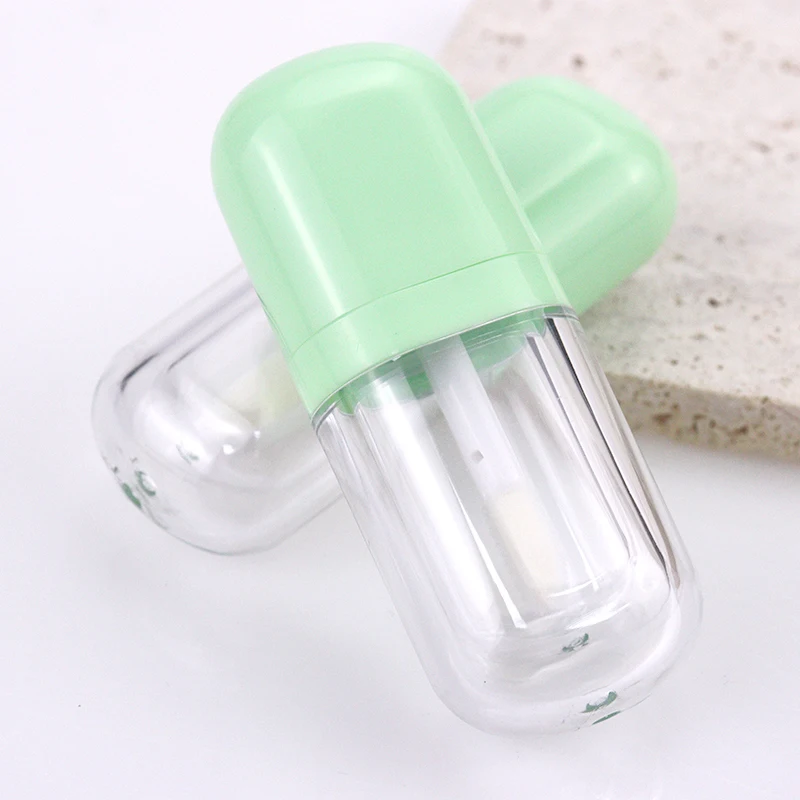 Wholesale novelty Make up lip gloss bottle packaging unique green cute empty 5ml lip gloss tubes container
