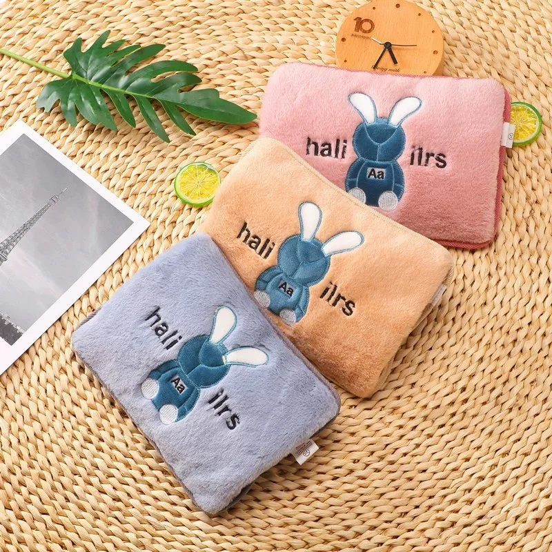 Cartoon Hot Water Bottle Charging Hand Warmer Water Bag Filling Water Electric Warm Hand Bag Cute Pillow