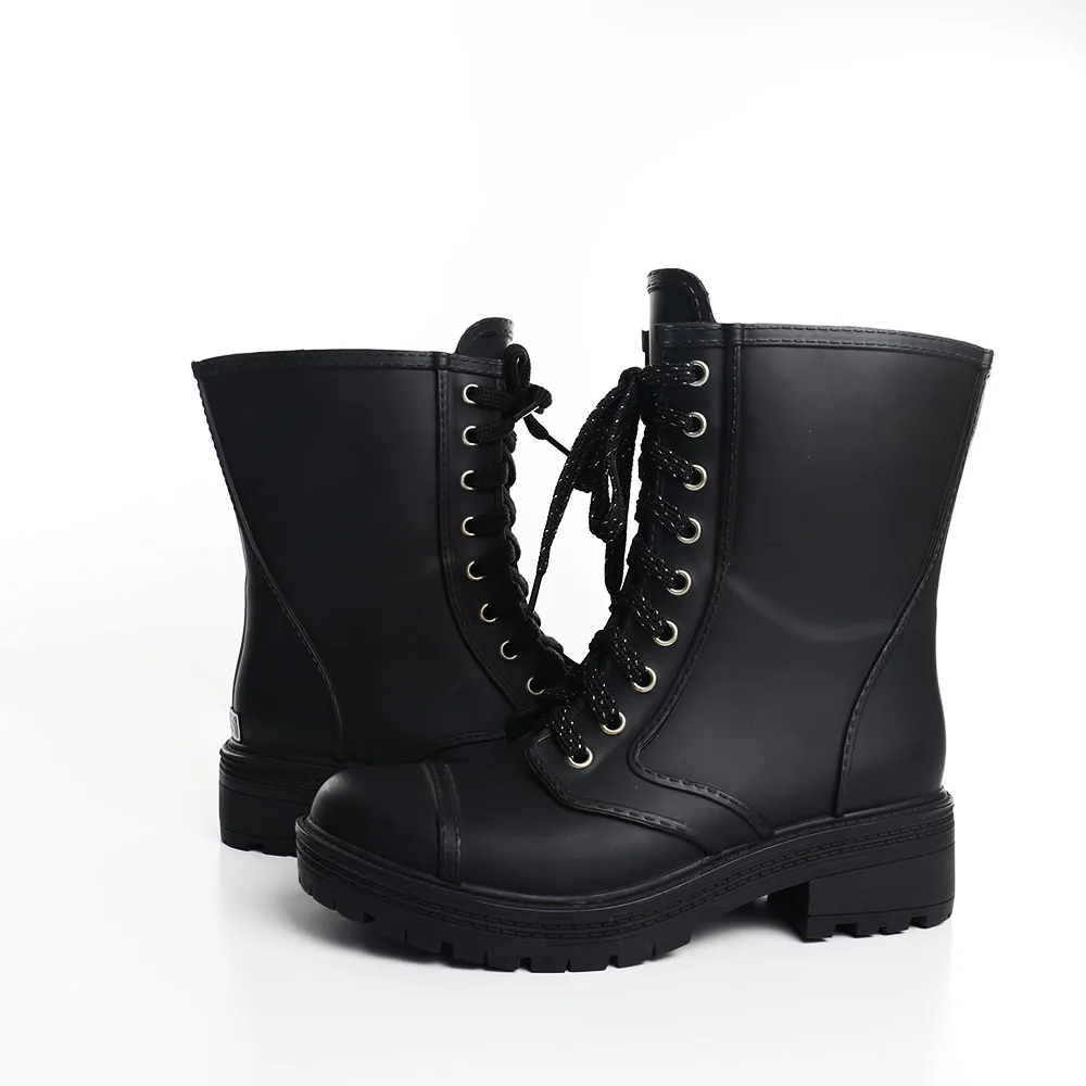 Lapps Wholesale wellies rubber white gumboots supplier safety shoes wellington women ankle boots fashion with chain