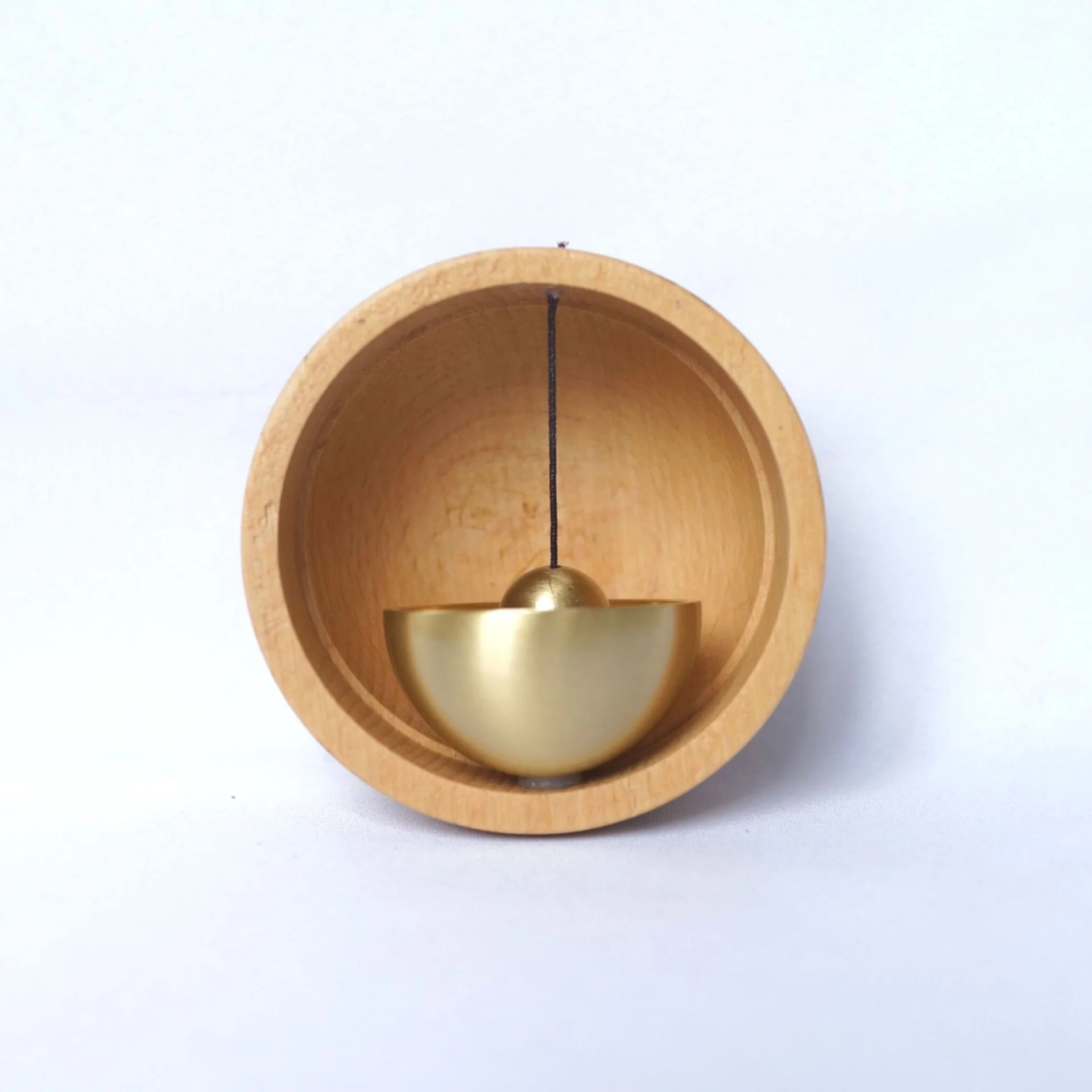 Handmade Sandalwood Door Bell Solid Wood Brass Copper Folk Art Style Creative Simple Design Household Refrigerator Painted