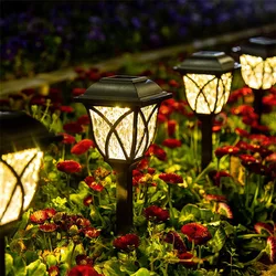 Wholesale price color solar garden ground solar pathway lights outdoor lantern stake solar powered lights supplier