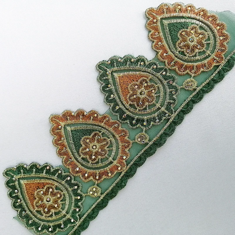 Китайская Фабрика многоцветный кружевной отделкой хлопковые, кружевные, горячий способ связанный камни Шантильи ресниц кружевной отделкой