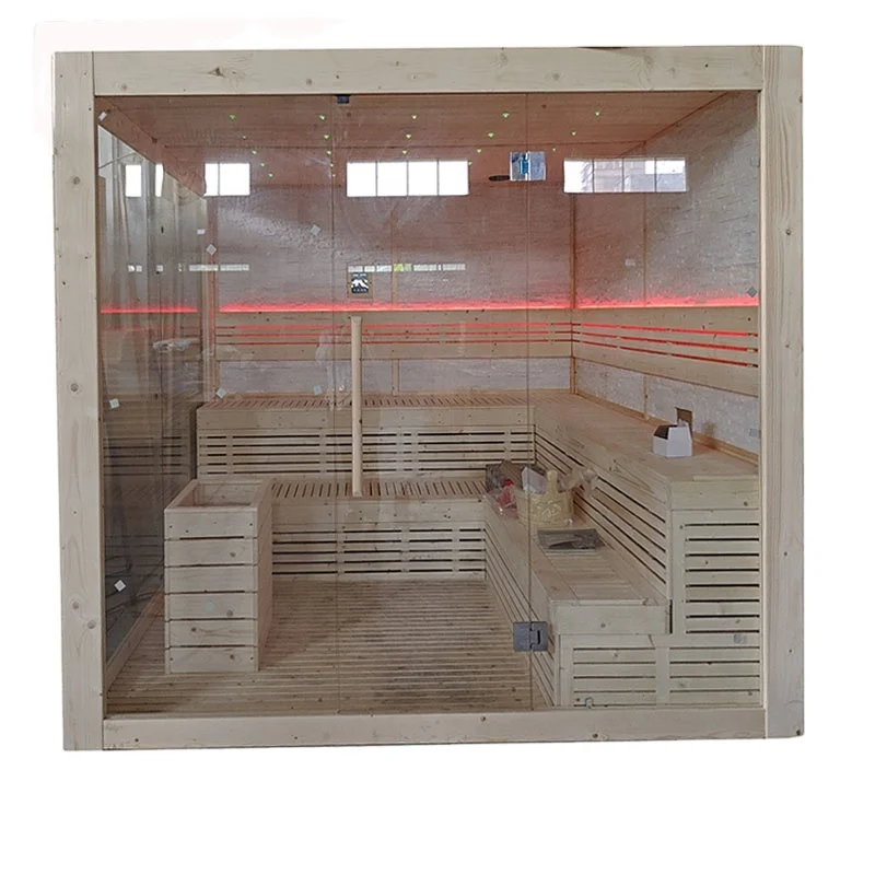 Finland pine wood Havia Electric heater 2 layers bench Indoor 8-10 people sauna room