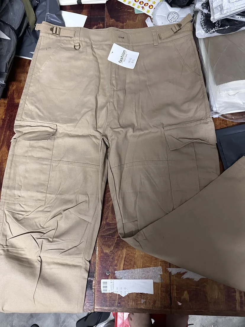 Wholesale Mens Cargo Pants Relaxed Fit Convertible Youth Khaki Overrun Overstock Leftover High End Brand Bangladesh Stock Lot