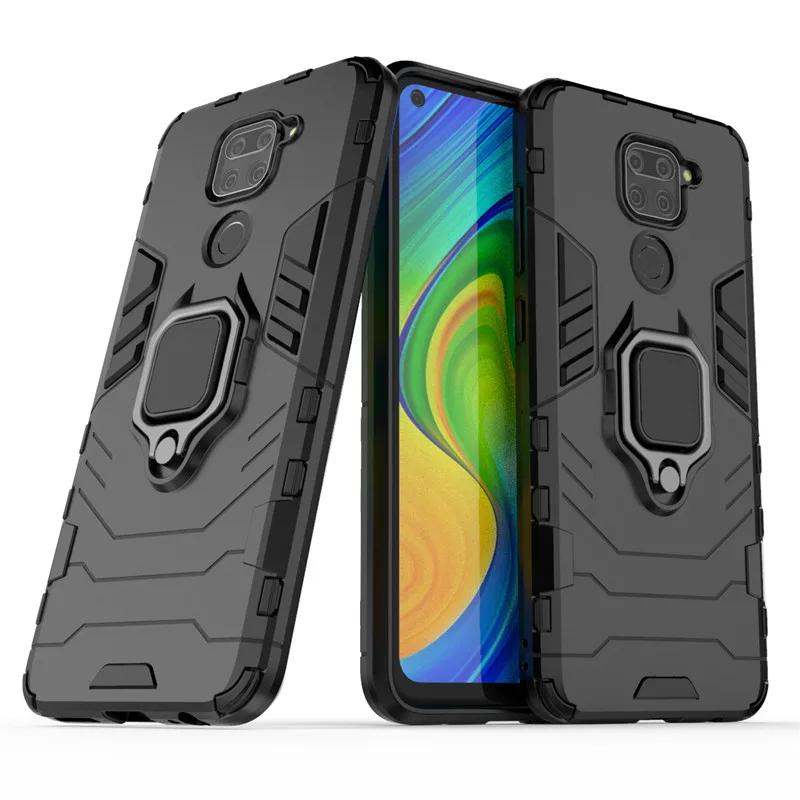 Противоударный бампер для Xiaomi Redmi Note 9, чехол, мягкий силиконовый армированный Жесткий ПК чехол-подставка, защитный чехол для телефона Xiaomi Redmi Note 9