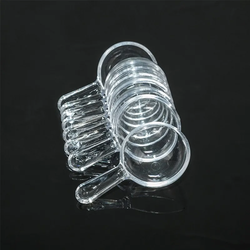 10g Clear Plastic measuring scoop Powder spoon short handle round bottom
