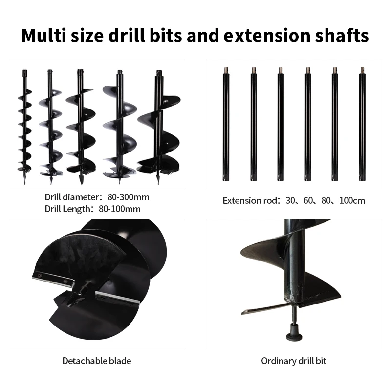 Professional CE cheap 72 cc deep hole drilling machine earth auger