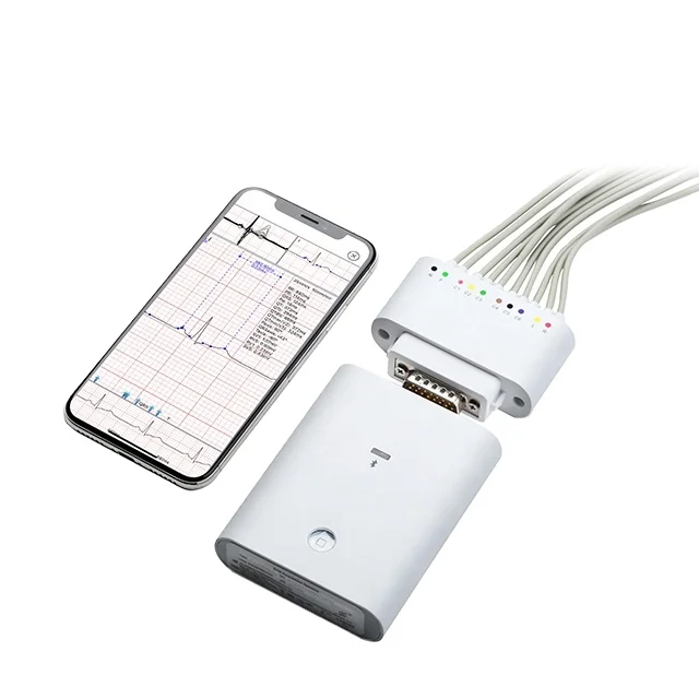 Mini wireless BLE electrocardiografo ecg with multi-function software