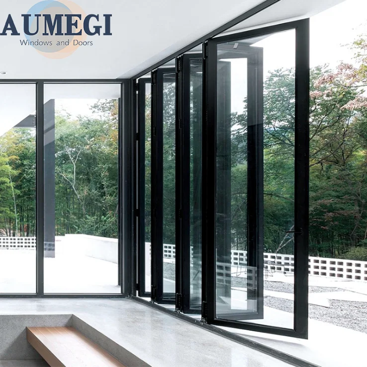 Bulk Order Bifold Glass Doors Soundproof Interior Aluminium Bifold Doors Folding Aluminium Doors