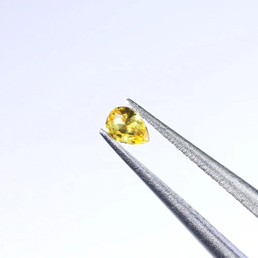 Clear Clarity Sri Lanka Natural Corundum Heated Loose Gems Top Quality5A 2.5x3mm Pear Shape Natural Yellow Sapphire for Jewelry
