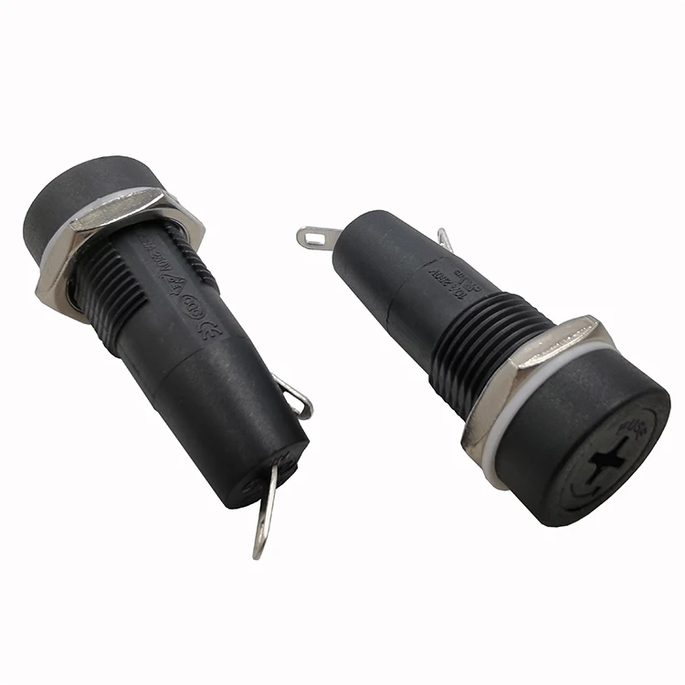 JEC FH1-520-M 10A 250VAC черный электрические 5x20 мм Винт для крепления на панель Держатель