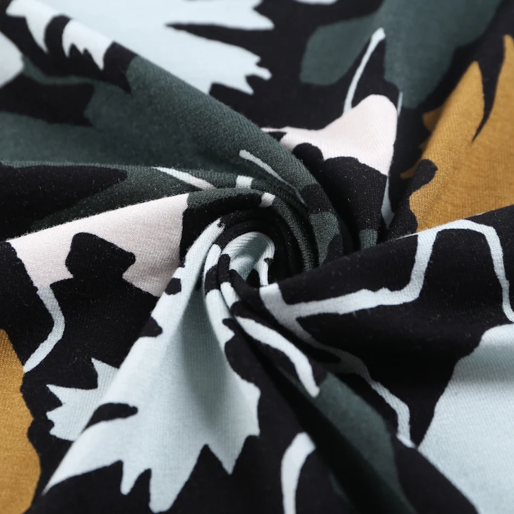 Popular customized vortex printed clothing single jersey wholesale rayon spandex jersey printed rayon fabric