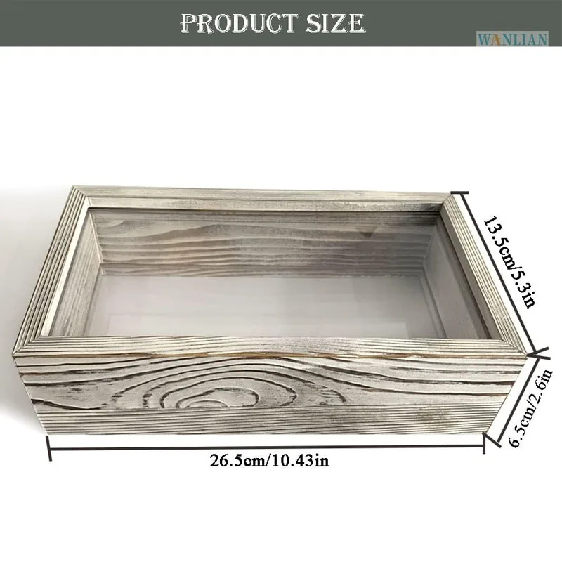 Wood Box Frame Double Sided Shadow Photo Frame Plexiglass Storage Box DIY Display Box for Dried Flowers Handicrafts and Photos