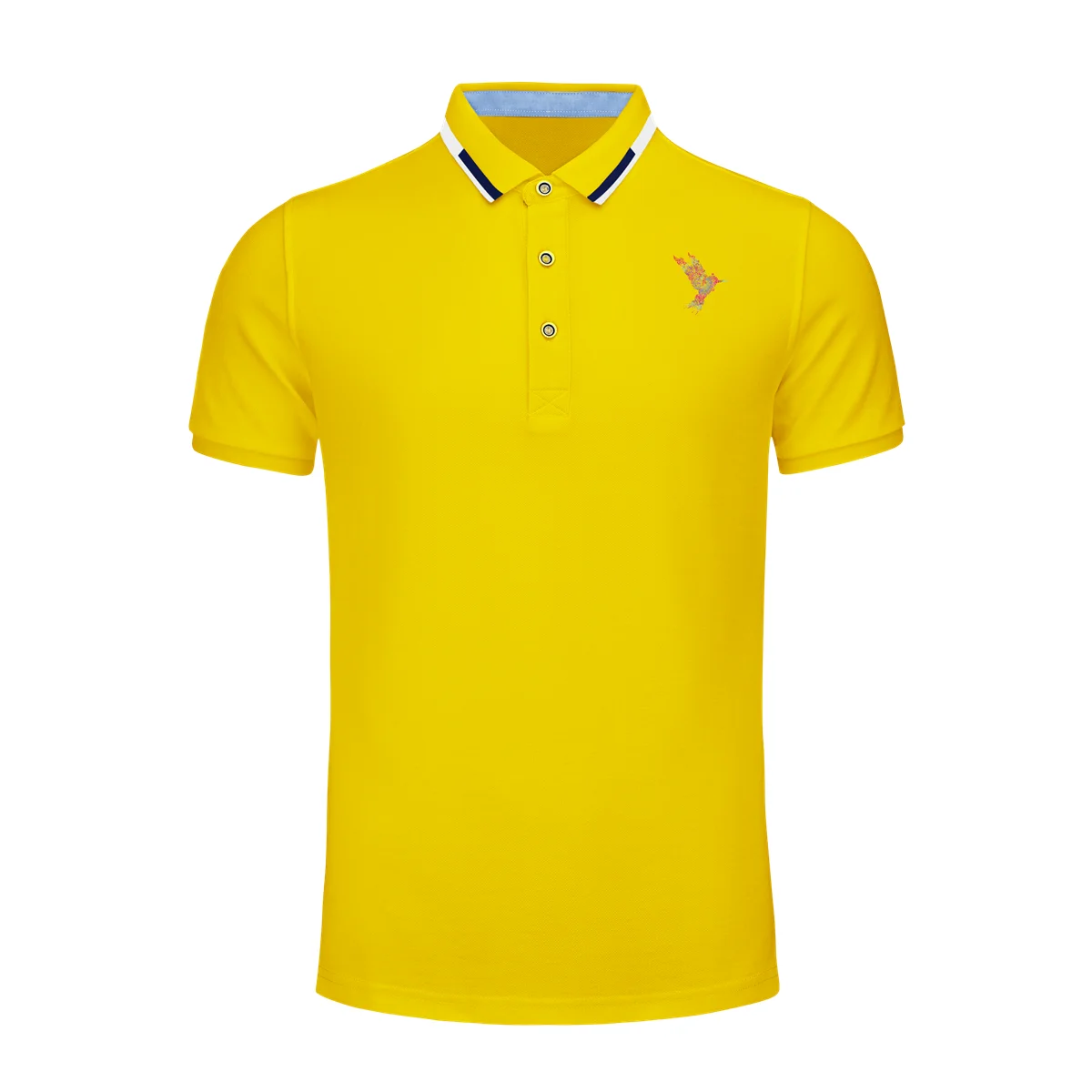 
pocket golf polo shir bird pattern collar shirt polo embroidery fitness cotton men polo shirt 