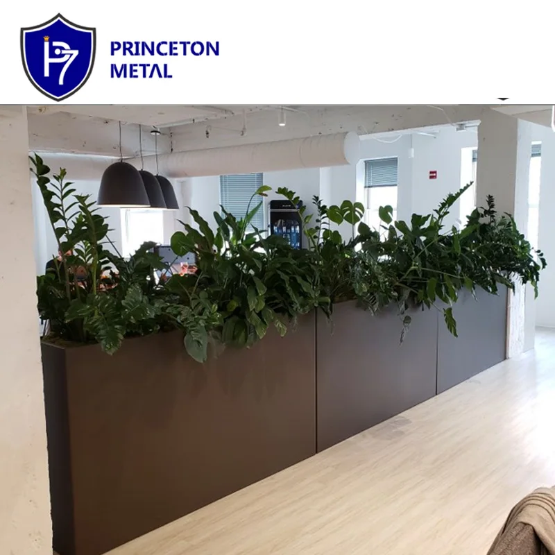 Outdoor decoration customized DIY Large Rectangular Garden Flower Pot concrete block wall Aluminium Planter