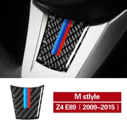 Auto Parts Carbon Fiber Sticker Car Accessory Interior Decoration Steering Wheel Cover M stripe Emblem For BMW Z4 E89 2009-2015