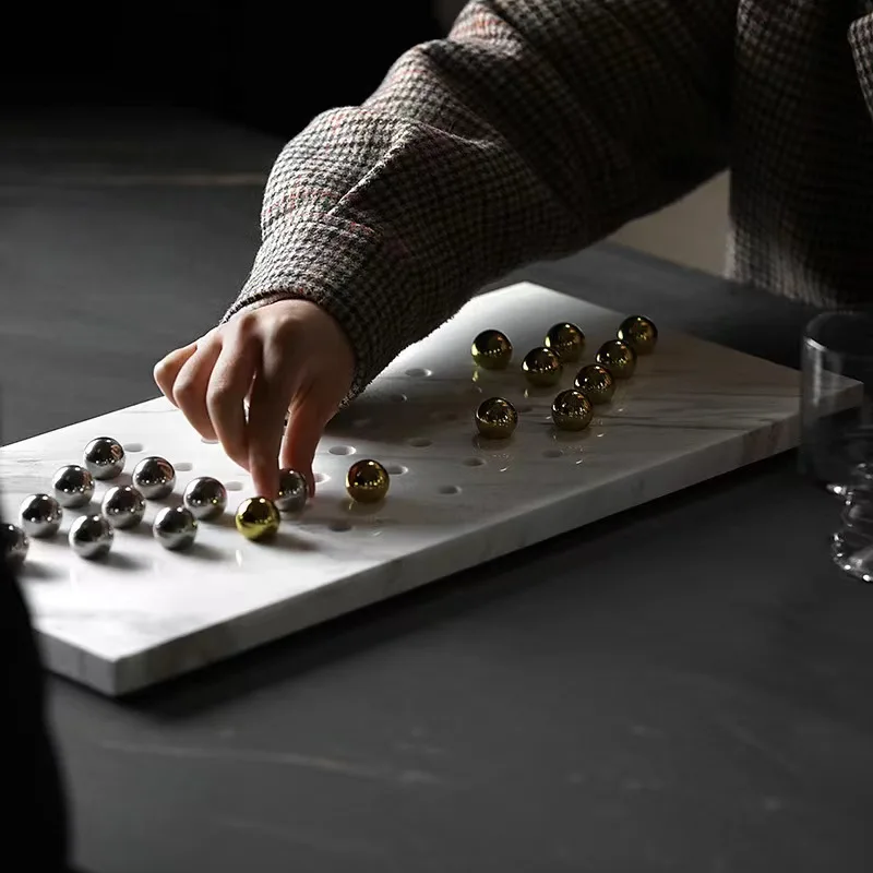 Natural Marble Jade Onyx Stone Chessboard Marble Stone Fancy Chess Board