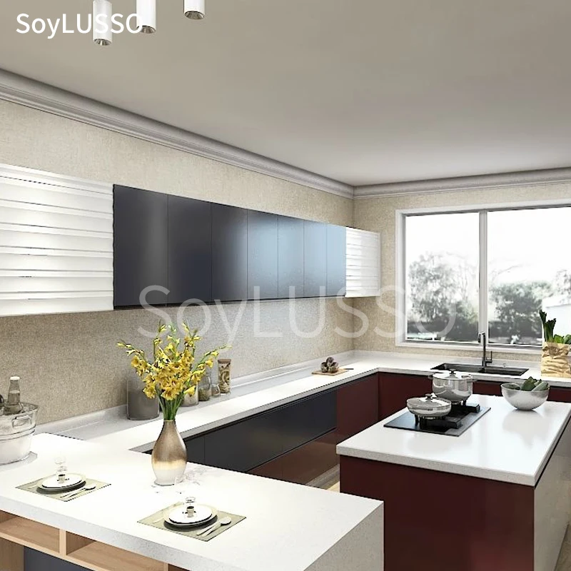 SOYLUSSO China Manufacturer Customized Design Middle Density Fiber Board With Hpl Kitchen Cabinet