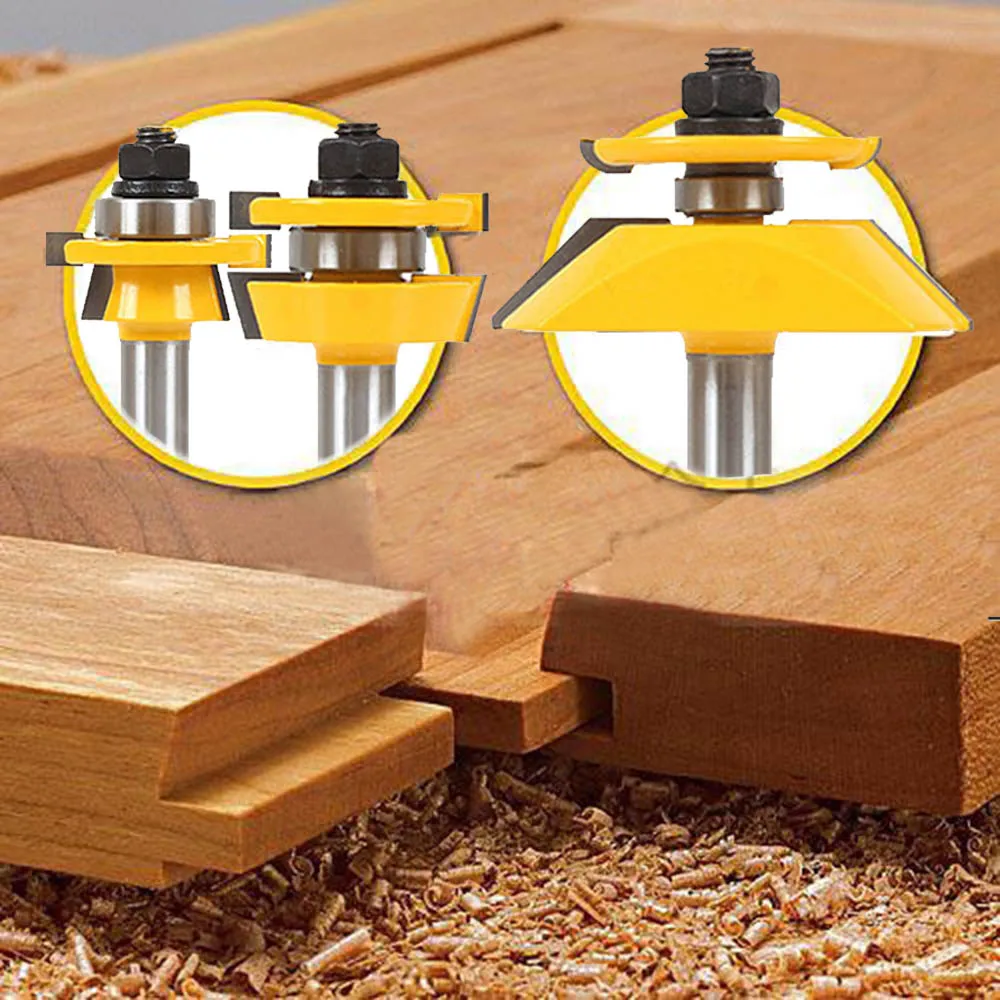 3pcs Tongue Groove Router Bits 1/2 Shank Raised Panel Cabinet Door Bit