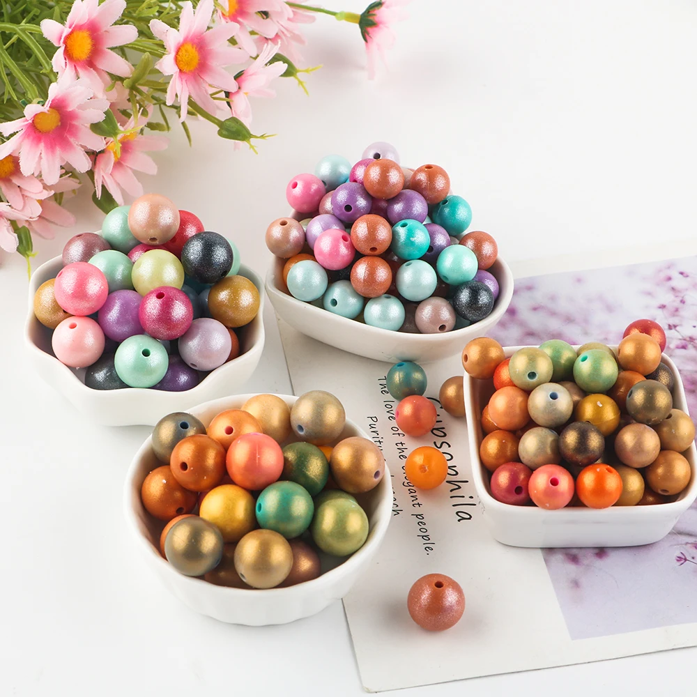 Custom hot selling children toys Round Daisy flower Focal silicone beads diy kits silicone glossy beads For Pens Keychain Making