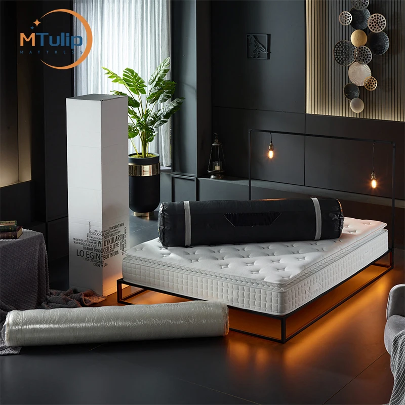 Premium Queen King Size Custom Bedroom Mattress Stores Near Me In A Box Mattress Pocket Spring Memory Latex Foam  Mattresses