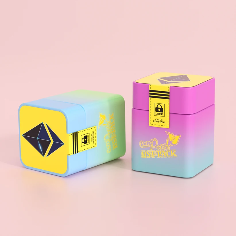 Custom Logo Airtight Food Stash Child Resistant Container Flower Packaging Child Proof Glass Jars