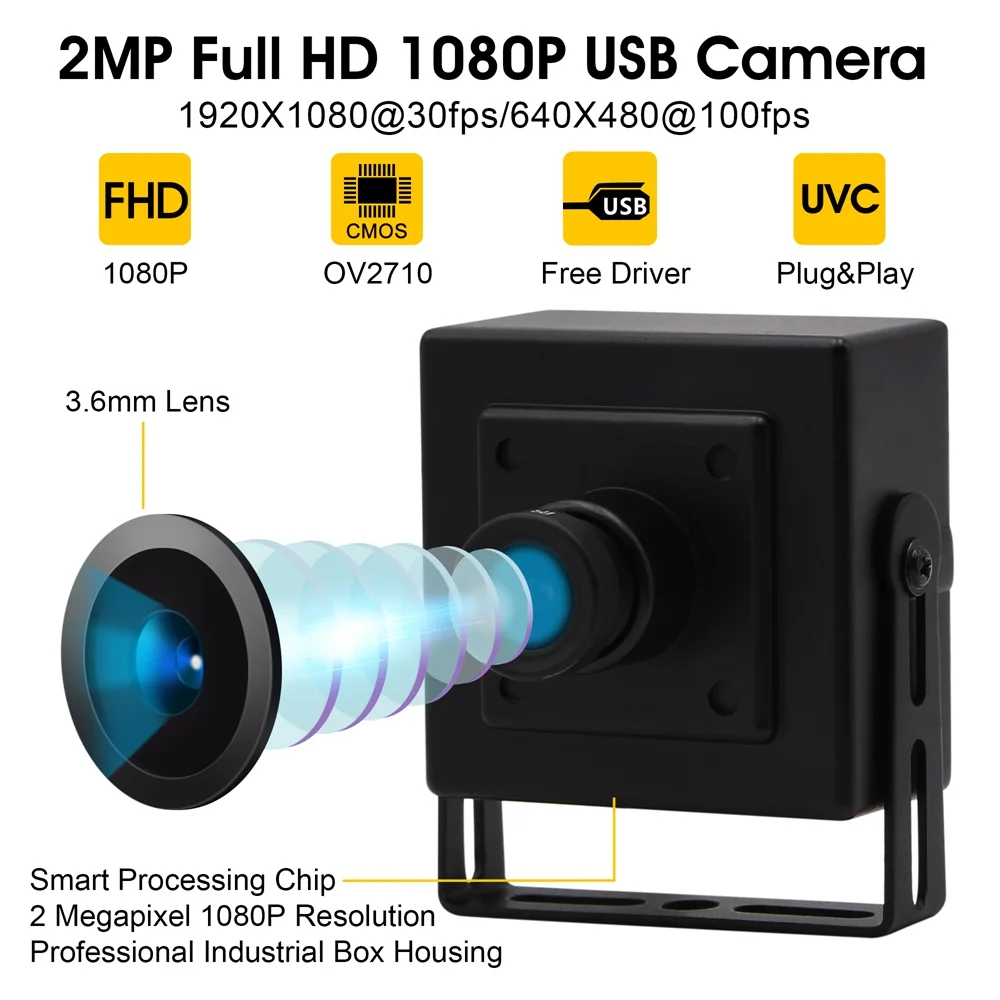 ELP 2MP Camera Module 1080P 30fps 720P 60fps VGA 120fps CMOS OV2710 Sensor Mini Raspberry Pi USB Camera Android
