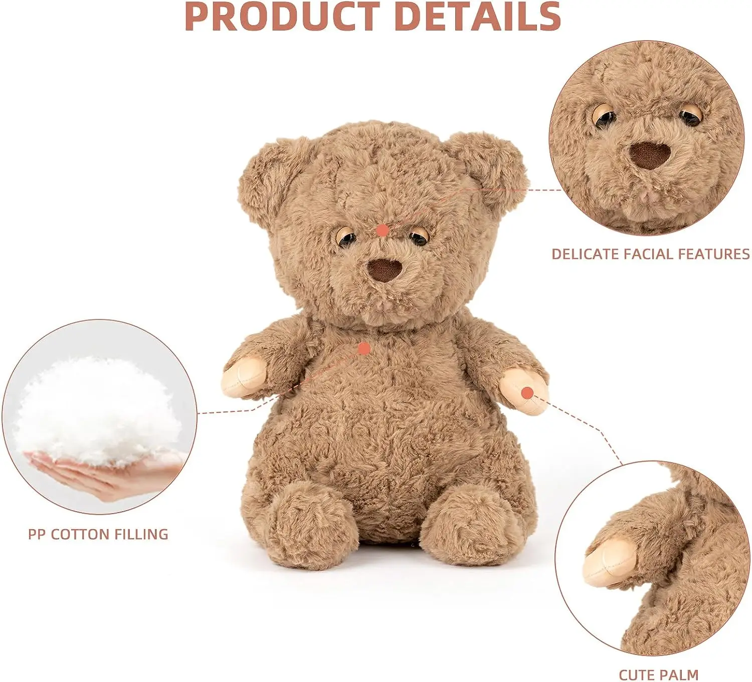 Teddy Bear Stuffed Animal 9 Inch Brown Bear Plush Toys Cute Stuffed Teddy Bear Plush Gifts for Kids