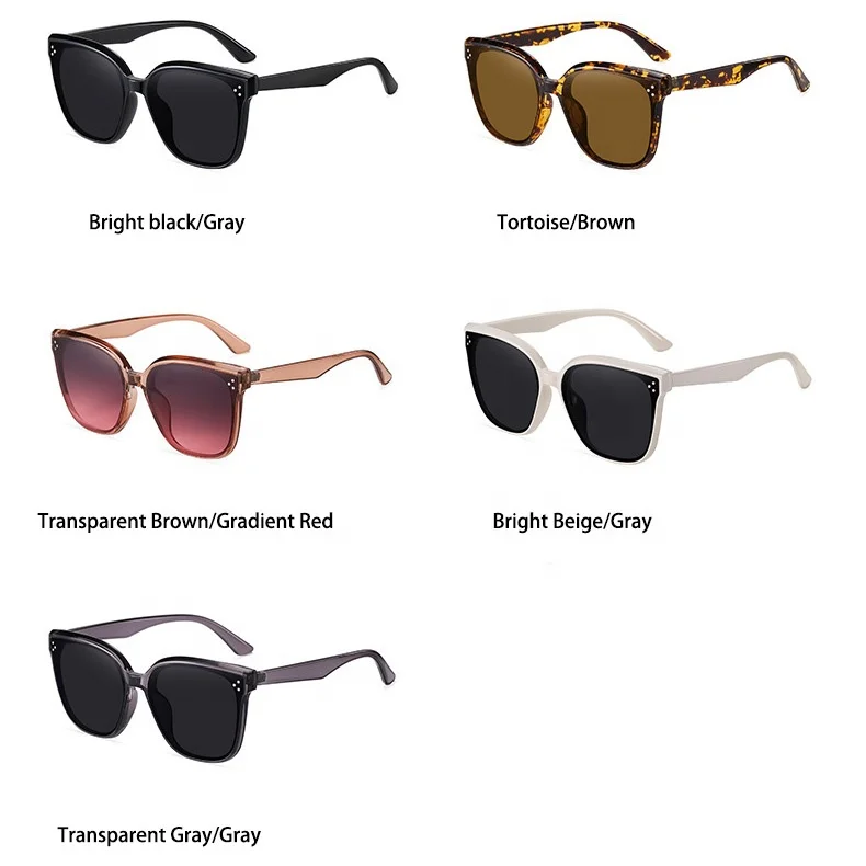 Korean Style Women Sun Glasses TR90 Fashion Designer Men Shades Famous Brands Nylon Lenses Big Frame Sunglasses Ready Stock