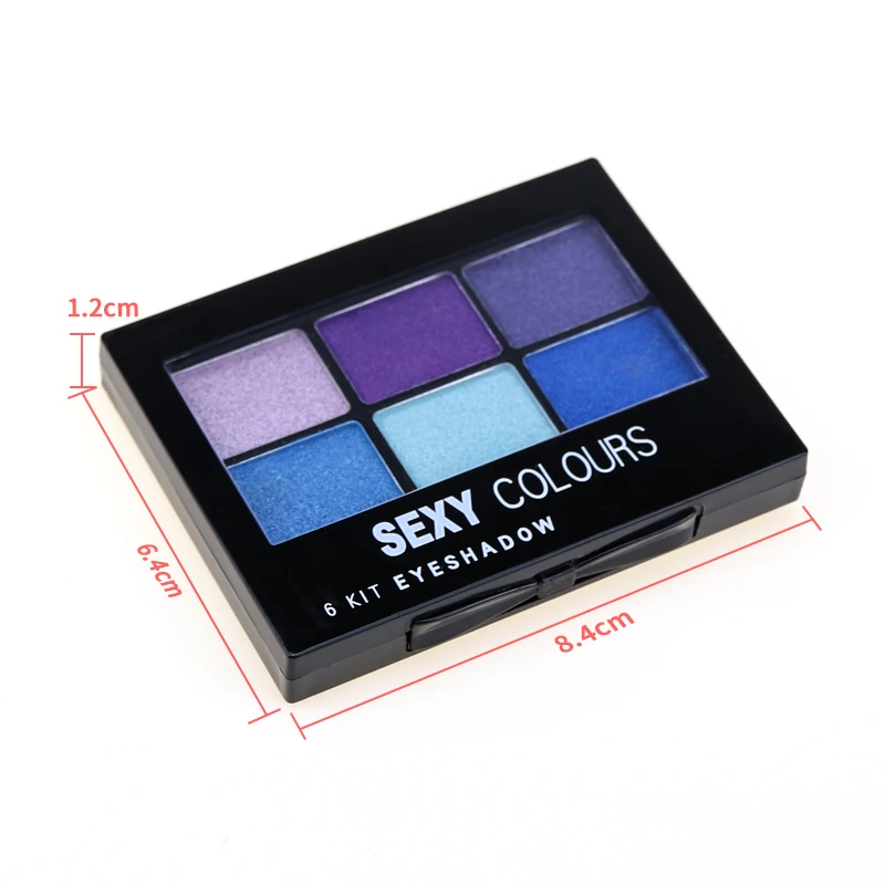 Wholesale Cosmetic  Make Up 6 Colors Waterproof Powder High Pigmented Private Label Eye Shadow Pallets