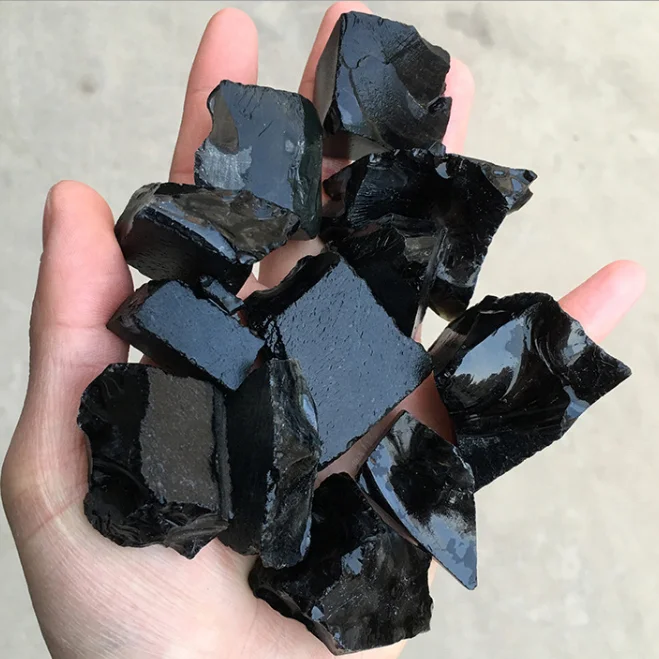 Wholesale natural raw obsidian healing stone crystal obsidian rough