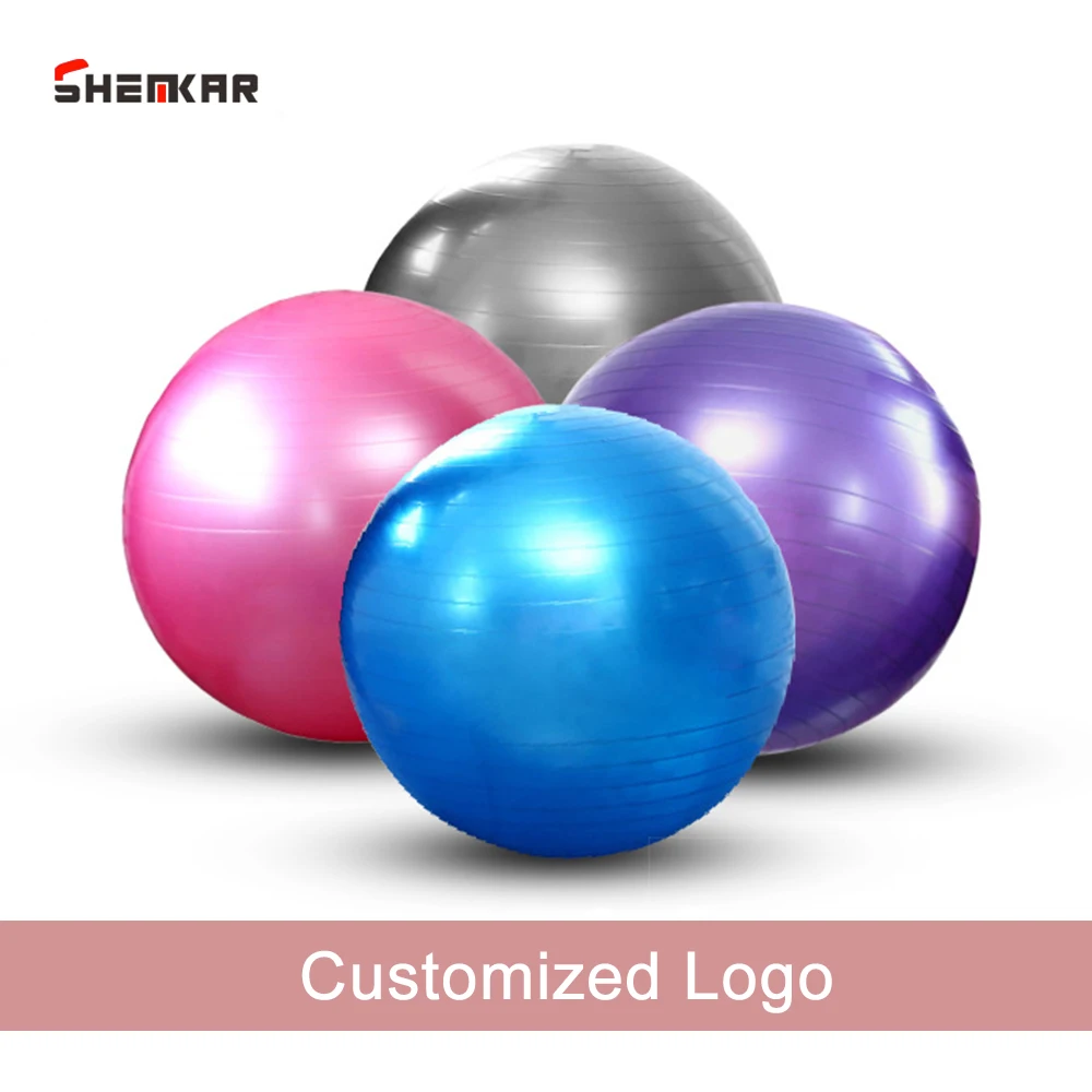 Colorful custom logo stability exercise ball rhythmic gymnastics 65 cm PVC pilates yoga ball