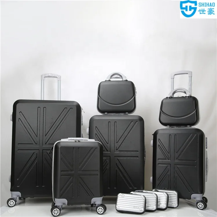 Wholesale Dongguan factory Hard case Aluminum trolley luggage in hot sale ABS suitcase luggage set for travel