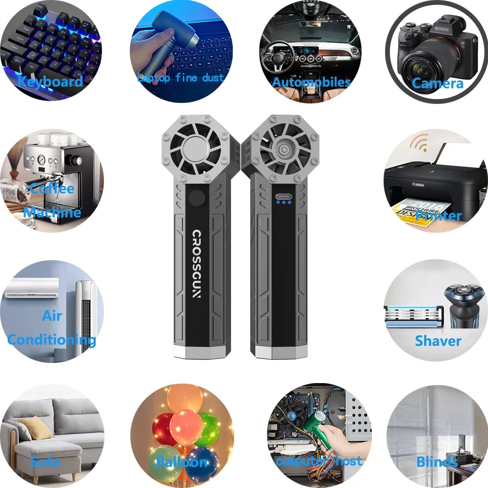CROSSGUN 12000RPM High Speed Strong Mini Jet Turbo Fan Powerful Air Dust Blower Car Cleaner Dryer Portable Fan