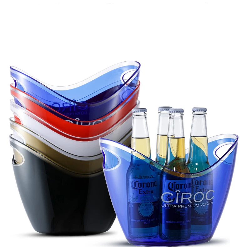 Hot Sale Ice Container Clear Ice Tub Plastic Wine Bucket Party Beverage Chiller Bin Parties Ice Bucket