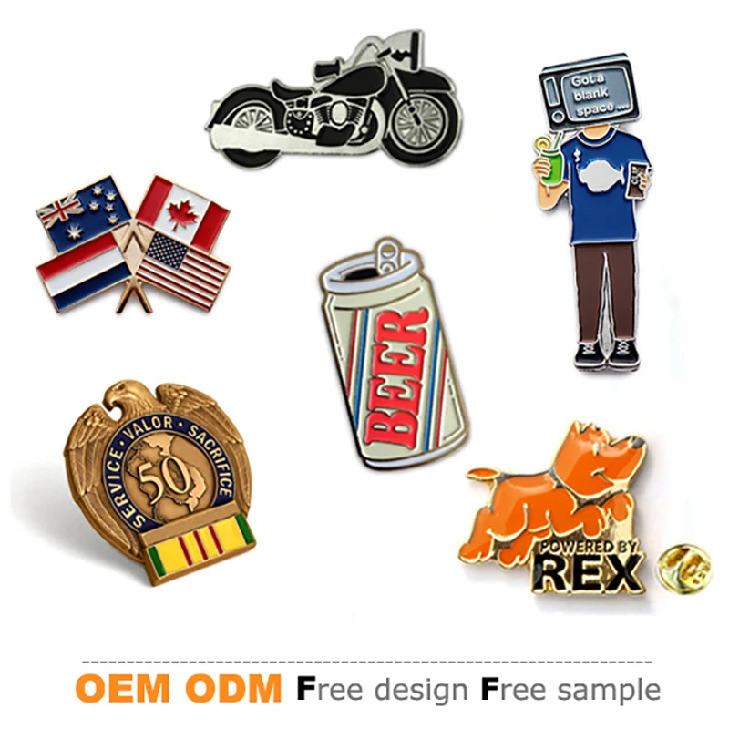 personalized metal lapel pin gold engraved customized logo souvenir american flag lapel pin