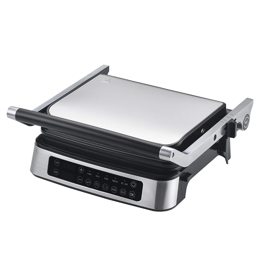 2000W 4 Slices Digital Electric Grill Smokeless Stainless Steel Cover Detachable Contact Grill Electric