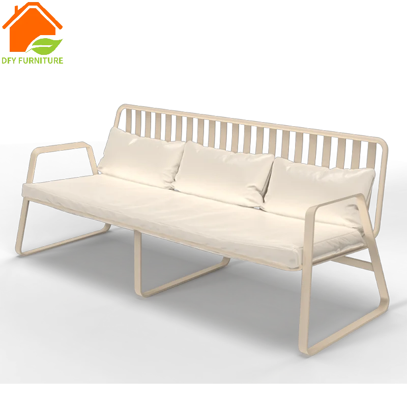 Nordic Hotel garden set furniture outdoor simple striped design lobby sofa set